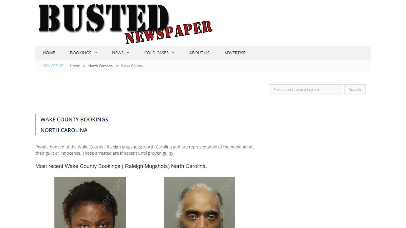 Wake County, NC ( Raleigh NC ) Mugshots - BUSTEDNEWSPAPER.COM